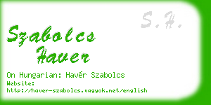 szabolcs haver business card